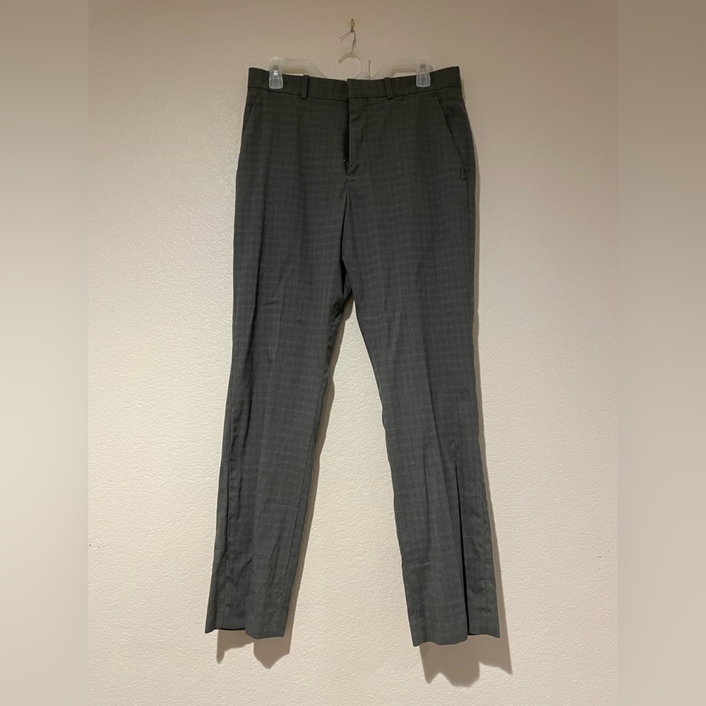 Grey plaid dress pants